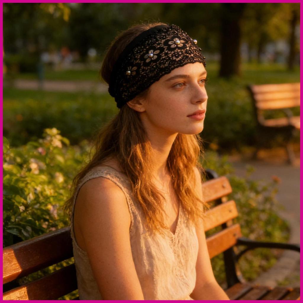 Tiaras De Renda Floral Pérola Headwrap Largo Elástico Boho Headbands Para Mulheres Casamento Estilo De Cabelo Viagem lan