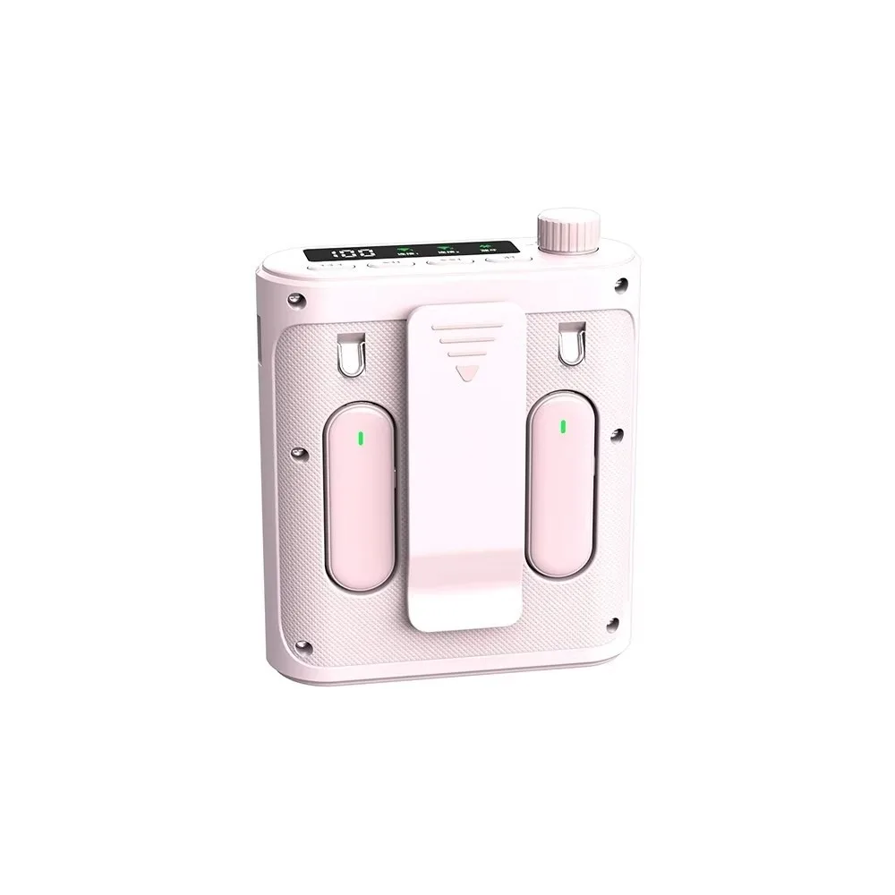 Mini Rechargeable Voice Amplifier Rechargeable Magnetic Lavalier Microphone Bluetooth 2 Mic Wireless Microphone Teaching