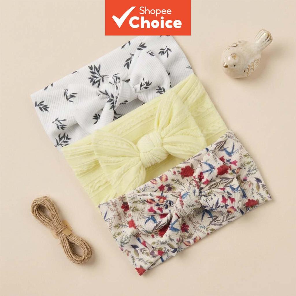 Bebê Retro Floral Arco Largo Bandana Alta Elástica Macia Infantil Headwrap Recém-Nascido Foto Acessório De Cabelo Conjun