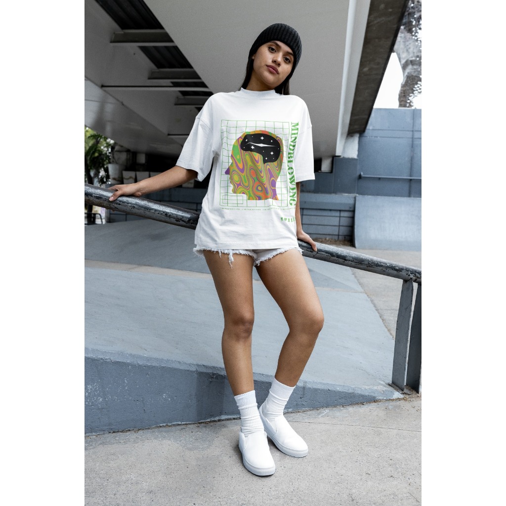 Camiseta Oversized Streetwear mind blowing Unissex- 100% algodão - camisão