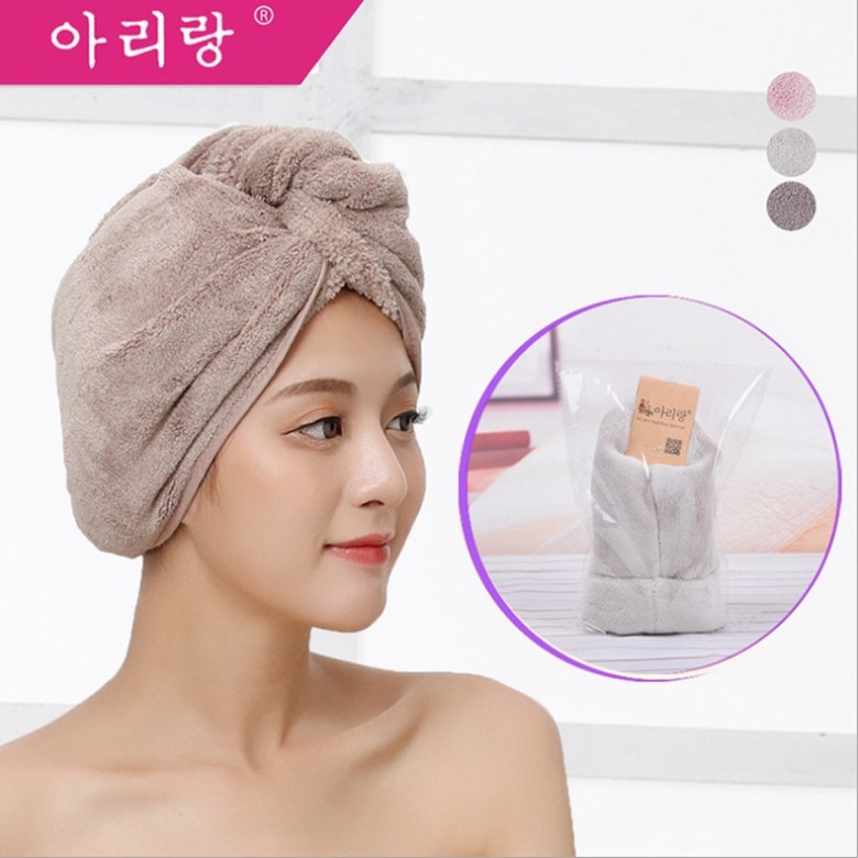 Novo produto coreia Arirang touca de secagem de cabelo toalha de cabelo de lã longa absorver água sem fiapos lenço de ba