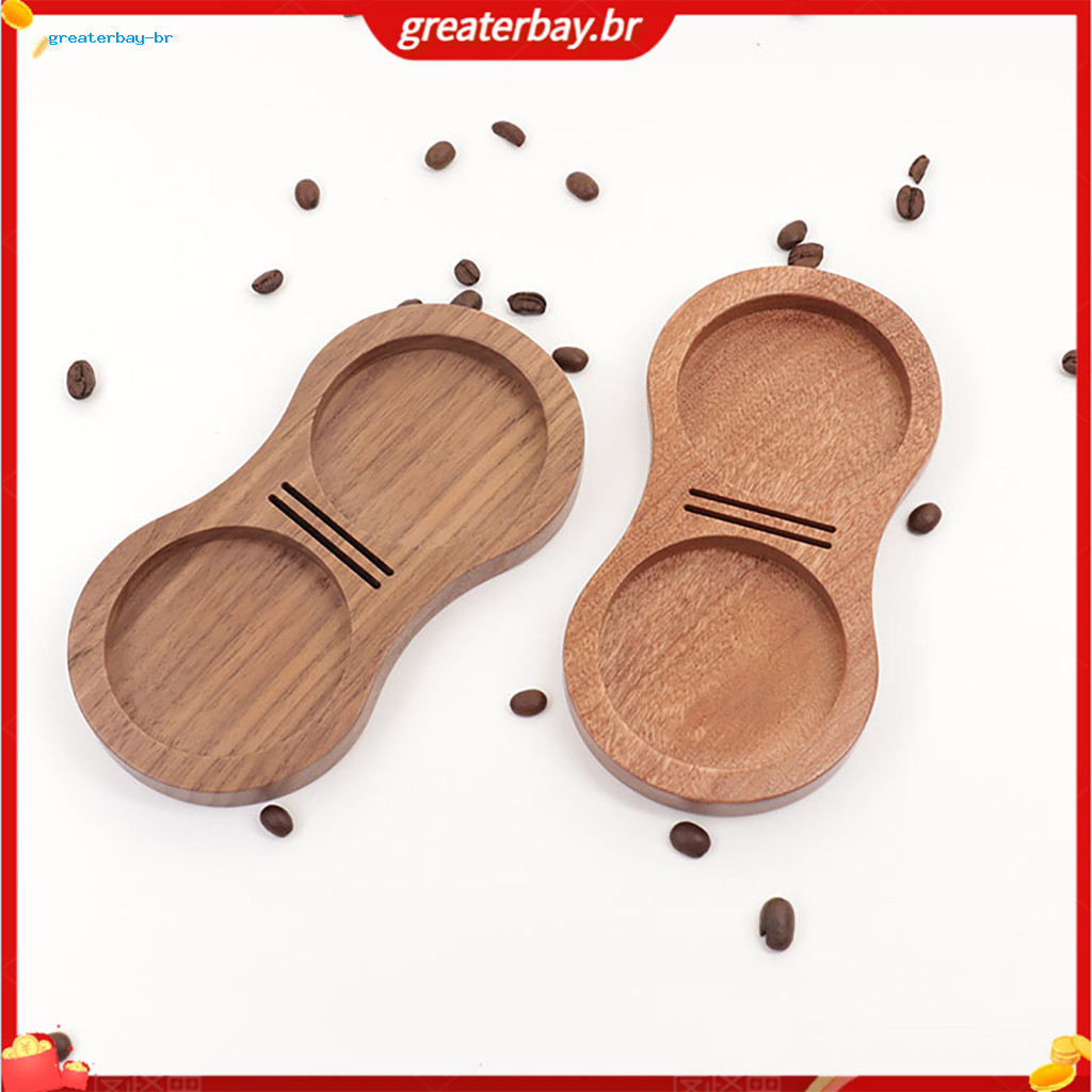 Walnut Wood Coffee Tool Organizer Rack 8-shaped Holder for 51mm 58mm Tampers Powder Spreaders – Stable Upright Storage