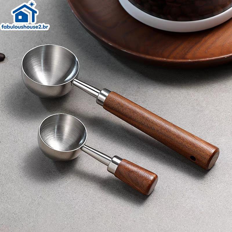 FABUL Home Kitchen Barista Walnut Wood 1TBSP Colher De Café Com Alça De Aço Inoxidável Medidora Ferramenta De Precisão