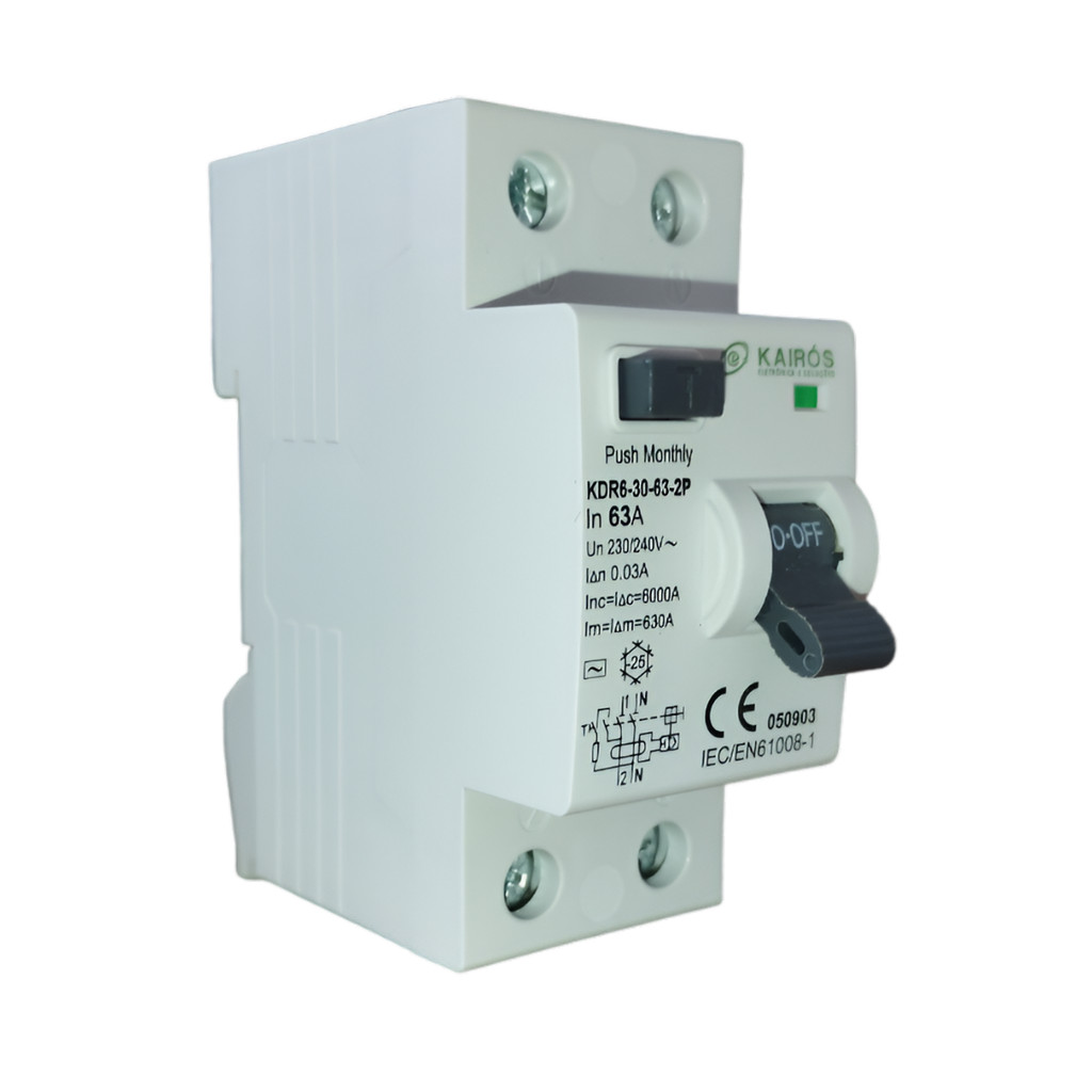 Interruptor Diferencial Residual Bipolar 6ka 63a 30ma 240v