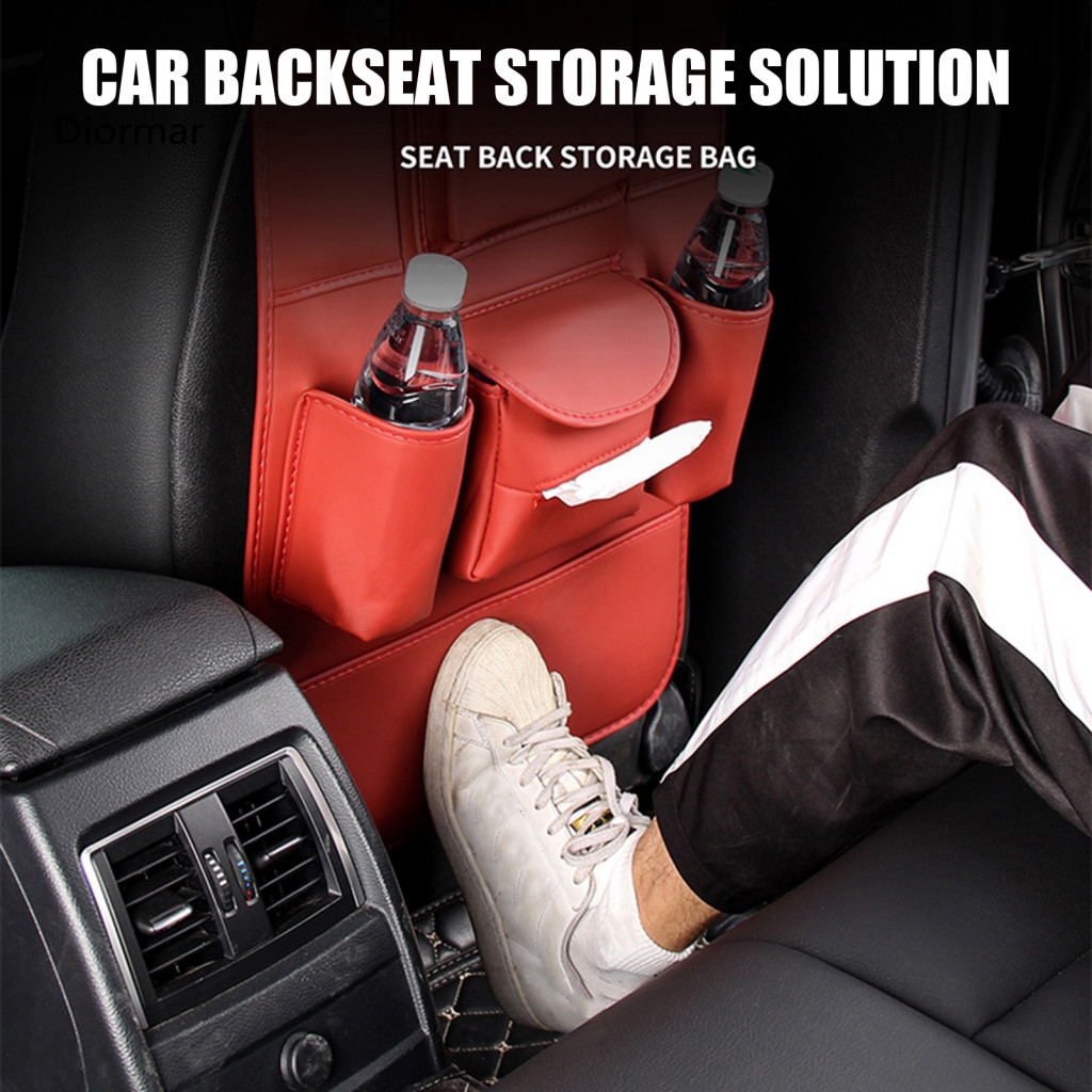 Tissue Box Car Storage Seat Back Organizer with 7 Pockets – Waterproof Hanging Bag for Backseat Multi-functional Tidy