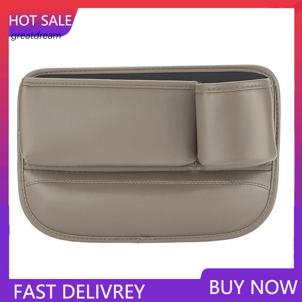 Gap Filler Storage Box Car Seat Organizer with Cup Holder Large Capacity Waterproof Wear-resistant Center Console for So