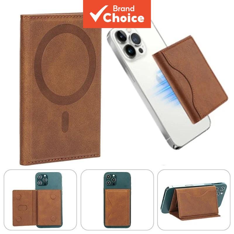 Carteira Porta-Cartões Magnético De Couro Para Iphone 15 14 13 12 11 Pro Max S24 S23 S22 Ultra