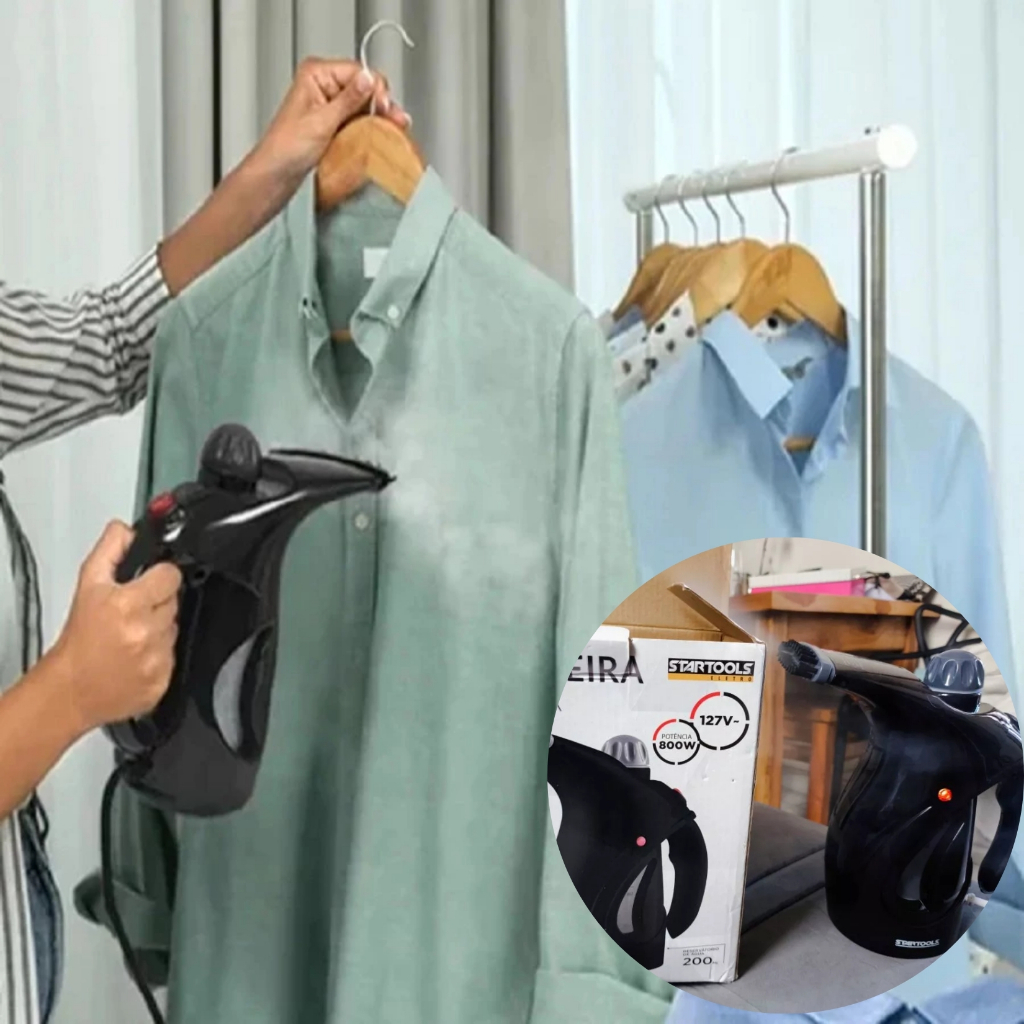 Passadeira De Roupas ferro Vapor Portatil Facil Pratico Retira Vinco Amassados viagens 127V Inmetro