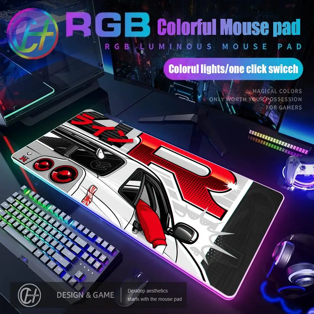 HYBXAXC  Large Racing Car  Mouse Pad RGB Gaming Mouse Pad Desk Mat HD Gamer Large LED Light XXL