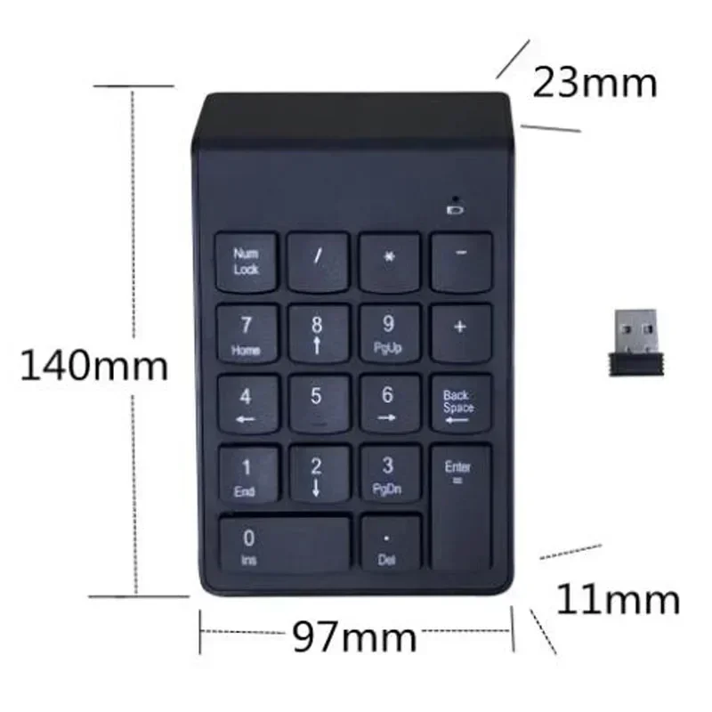 YUXINUO Mini 2.4GHz Wireless Numeric Keypad Numpad 18 Keys Number Digital Keyboard for Accounting Teller Laptop Notebook Tablets