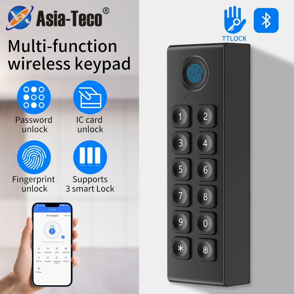 TTLOCK App Wire Free Digital Keyboard  Can Be Used In Conjunction With Intelligent Concealed Wireless Fingerprint 13.56mhz Lock