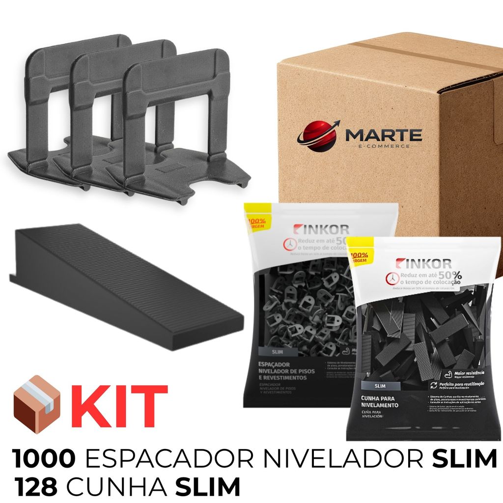 Kit 1000 Espaçador Nivelador 1,5mm + 128 Cunha Slim - Inkor