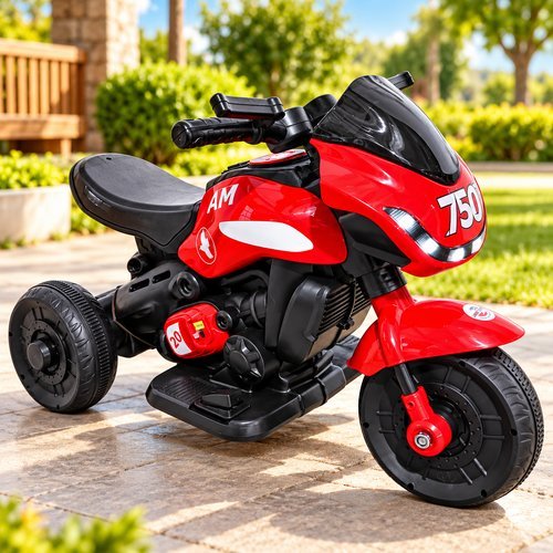 Mini Moto Elétrica Infantil Vermelha A partir 3 Anos Até 30kg Unitoys