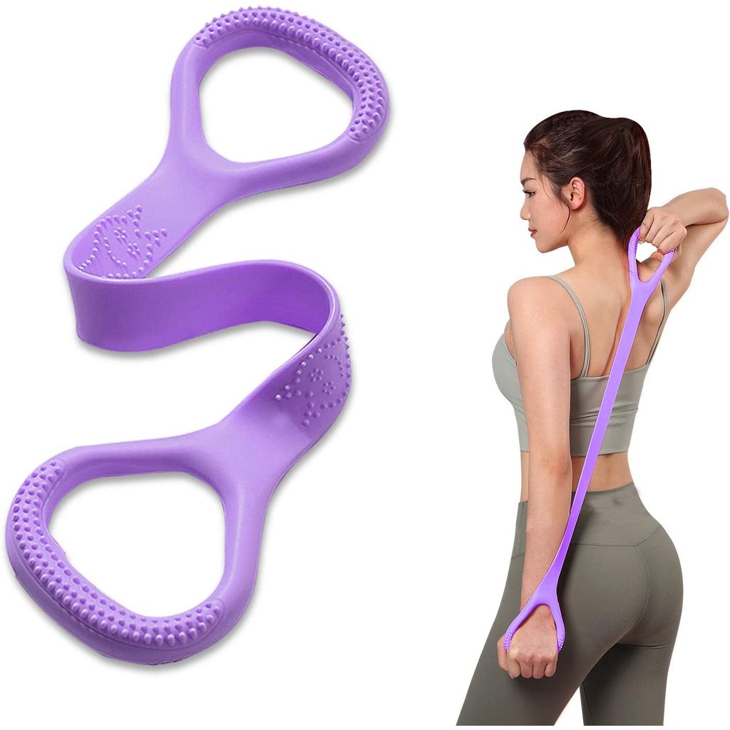 Figure 8 Fitness Resistance Band, Arm|Back Training Elastic Ropes - Pure Barre Workout Chest Arm and Shoulder Stretch Ba