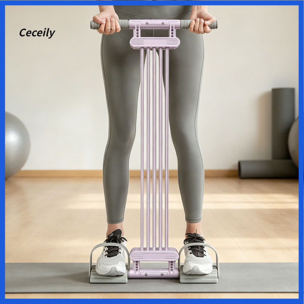 Anti-slip Handle Elastic Bands Adjustable Pedal Resistance Band with Handles – Abdomen Waist Arm Leg Workout Rope for
