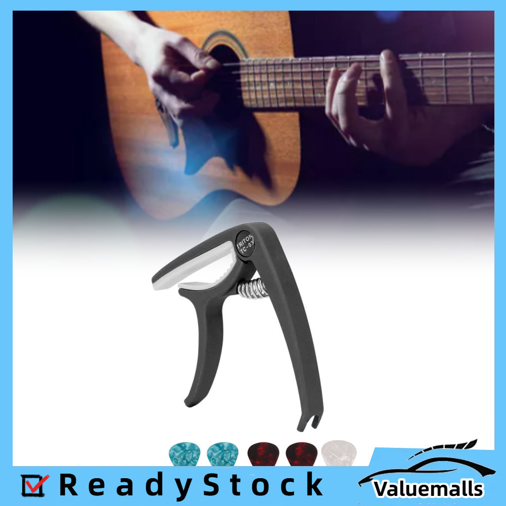 Valuemalls-br SUNGOOYUE Abs E Guitarras Capo Memory Librase Houses Balanced Chief Set com palhetas para Ukulele (preto)