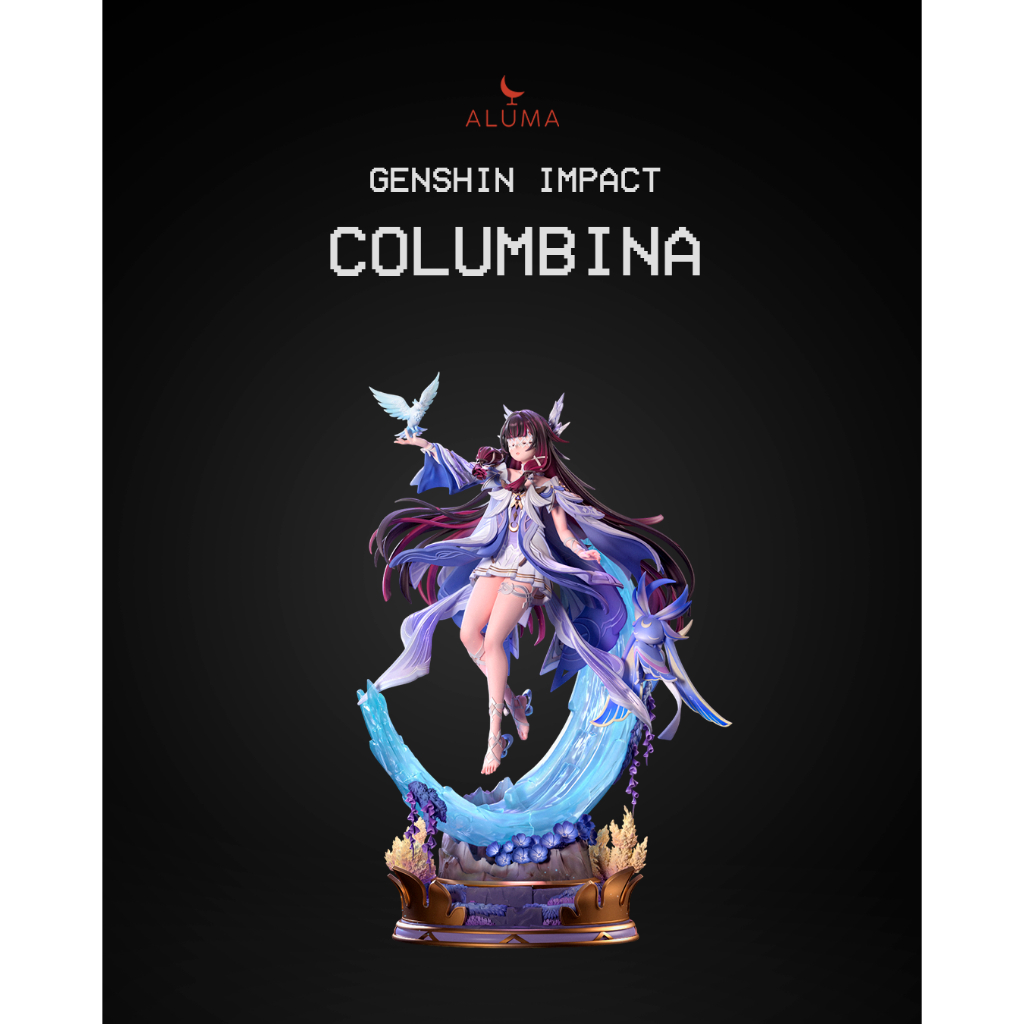 Action Figure Columbina Damselette Genshin Impact - Estátua em Resina 12cm