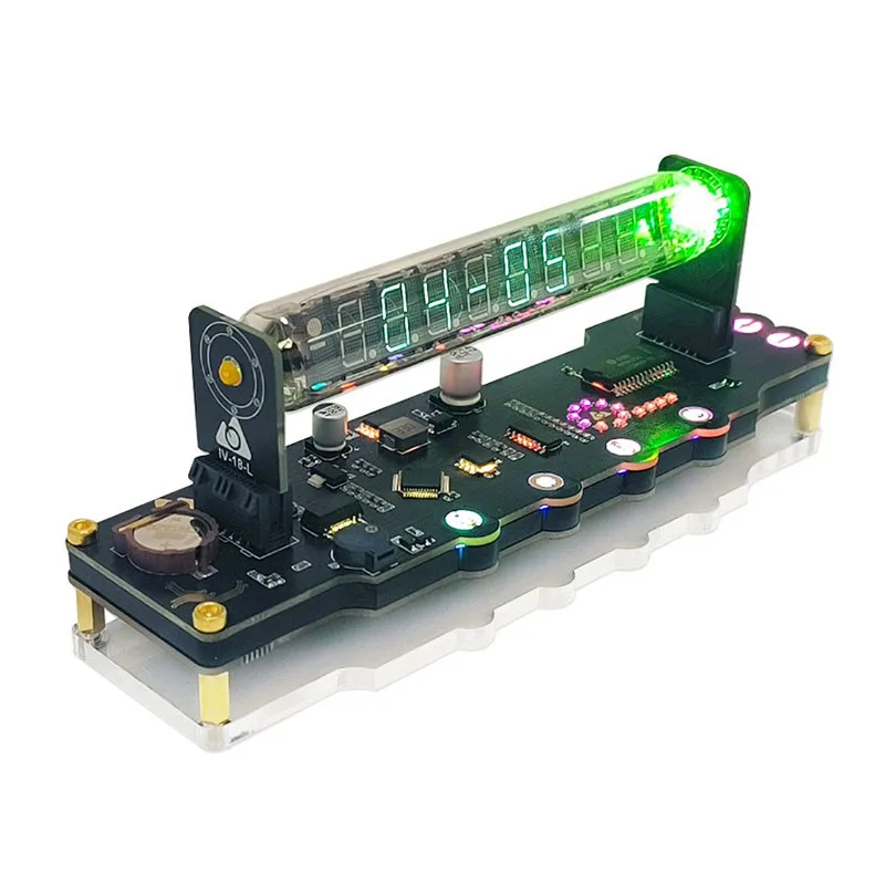 RGB Nixie Fluorescent Tube Clock Creativity LED Simulated Glow Tube Night Lights Gaming Desktop Home Table Decoration Gift