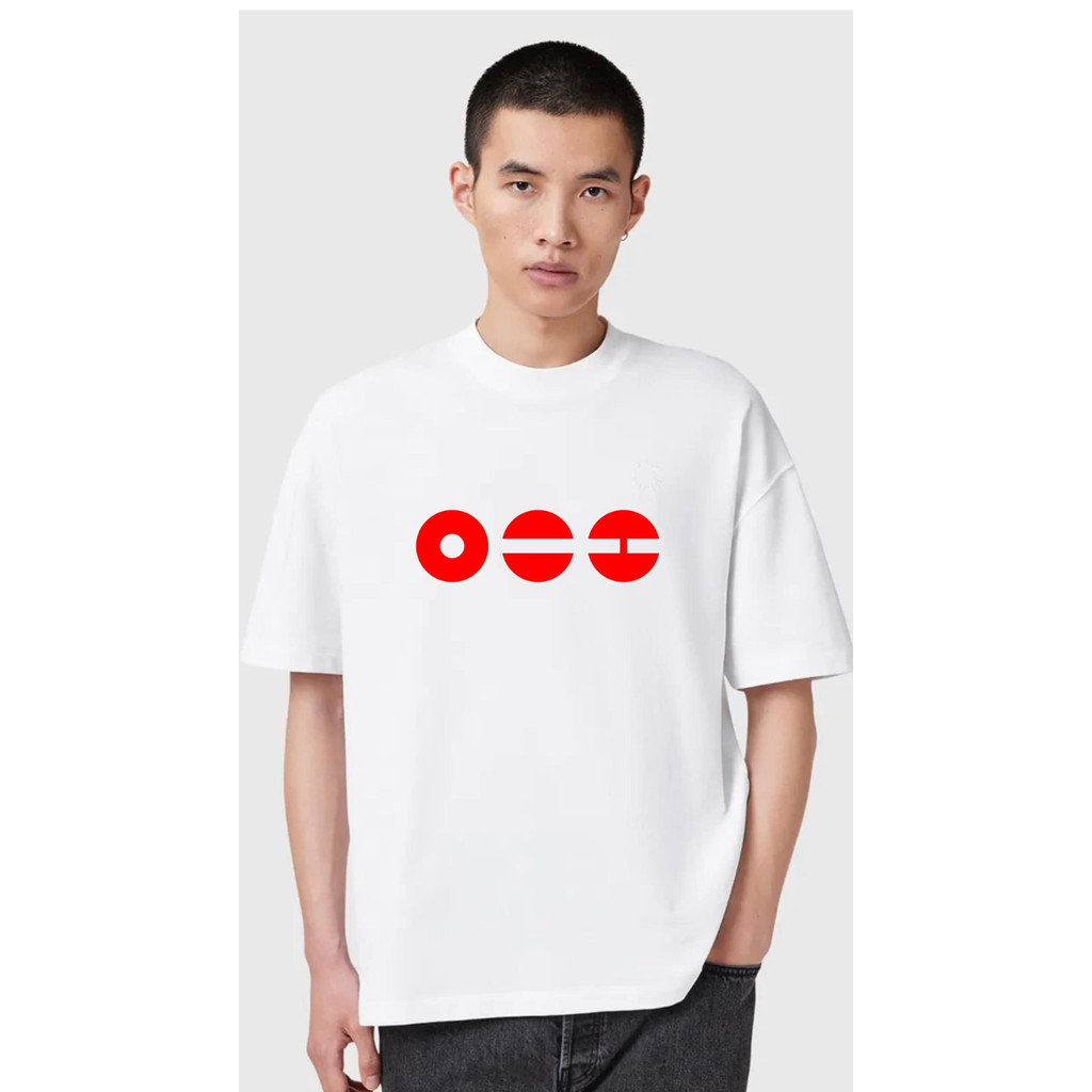 Camiseta Branca Unisex Design com O's Estilizados Alta Qualidade Moda Urbana