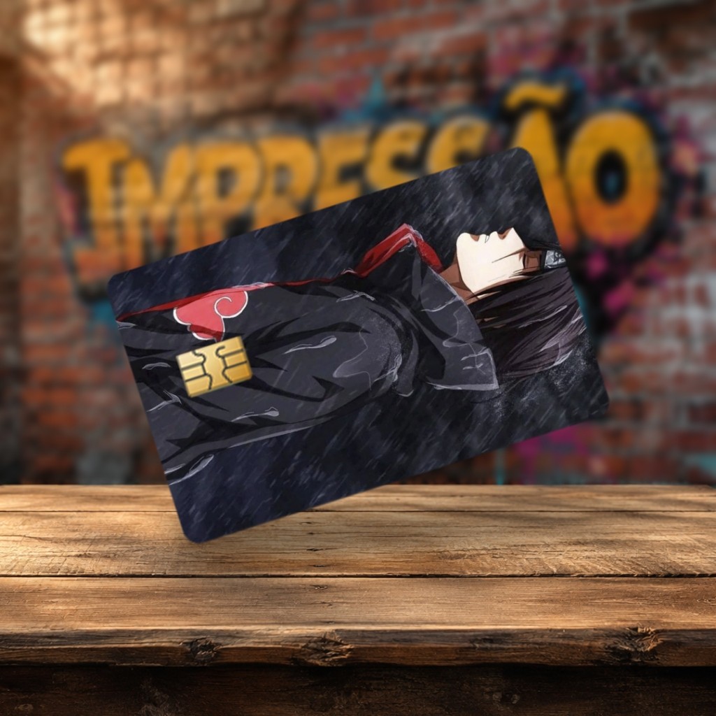 Adesivo Skin Pelicula de Proteção para Cartão de Crédito Itachi Chorando Akatsuki Sad Boy