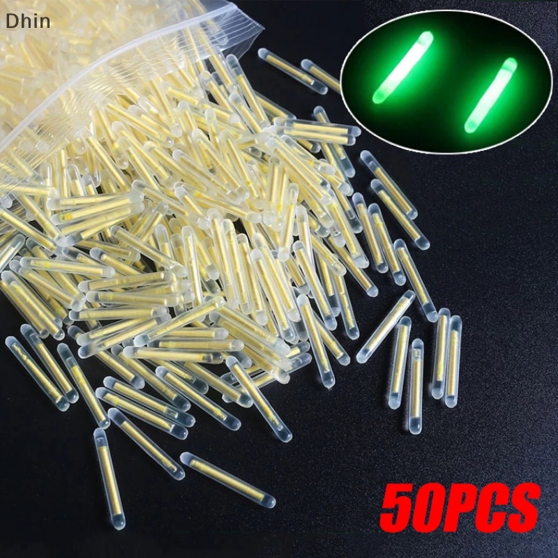 [Dhin] 50PCS/lot 2,2-4,5mm Luzes De Haste Flutuante De Pesca Noturna Leve Dark Glow Stick Fishing COD