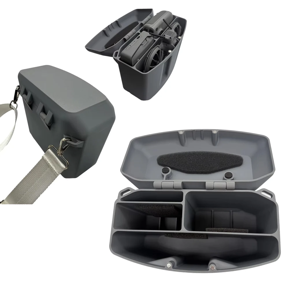 for DJI Neo 2 3D Printed Box with Magnetic Lid Adjustable Strap Holds Drone Battery Hub and RC N3 Controller Hard Carrying Case