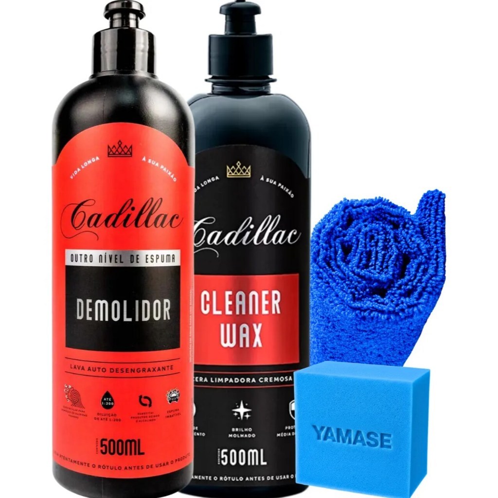 Kit Lava Auto Desengraxante Demolidor + Cera Cremosa Cleaner Wax