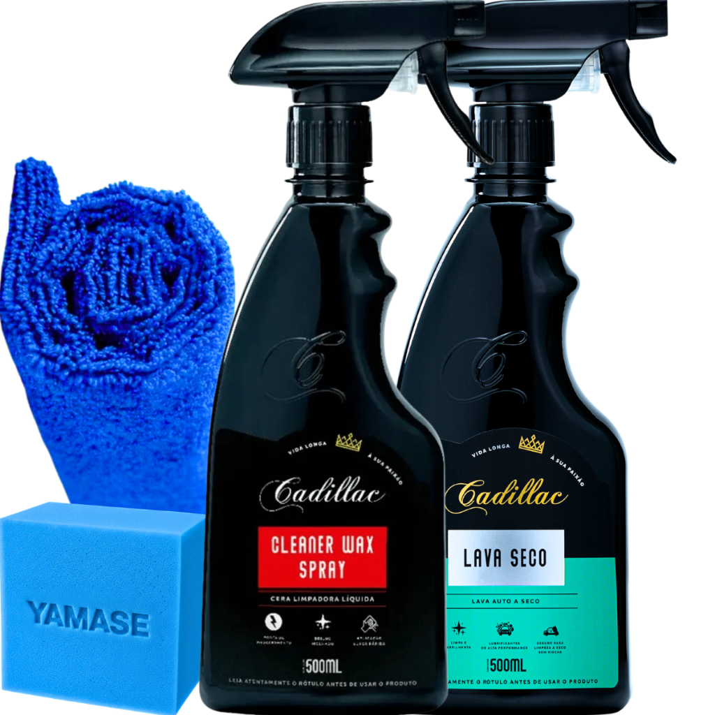 Kit Lava Seco Auto 500ml E Cleaner Wax Cadillac + Pano Microfibra