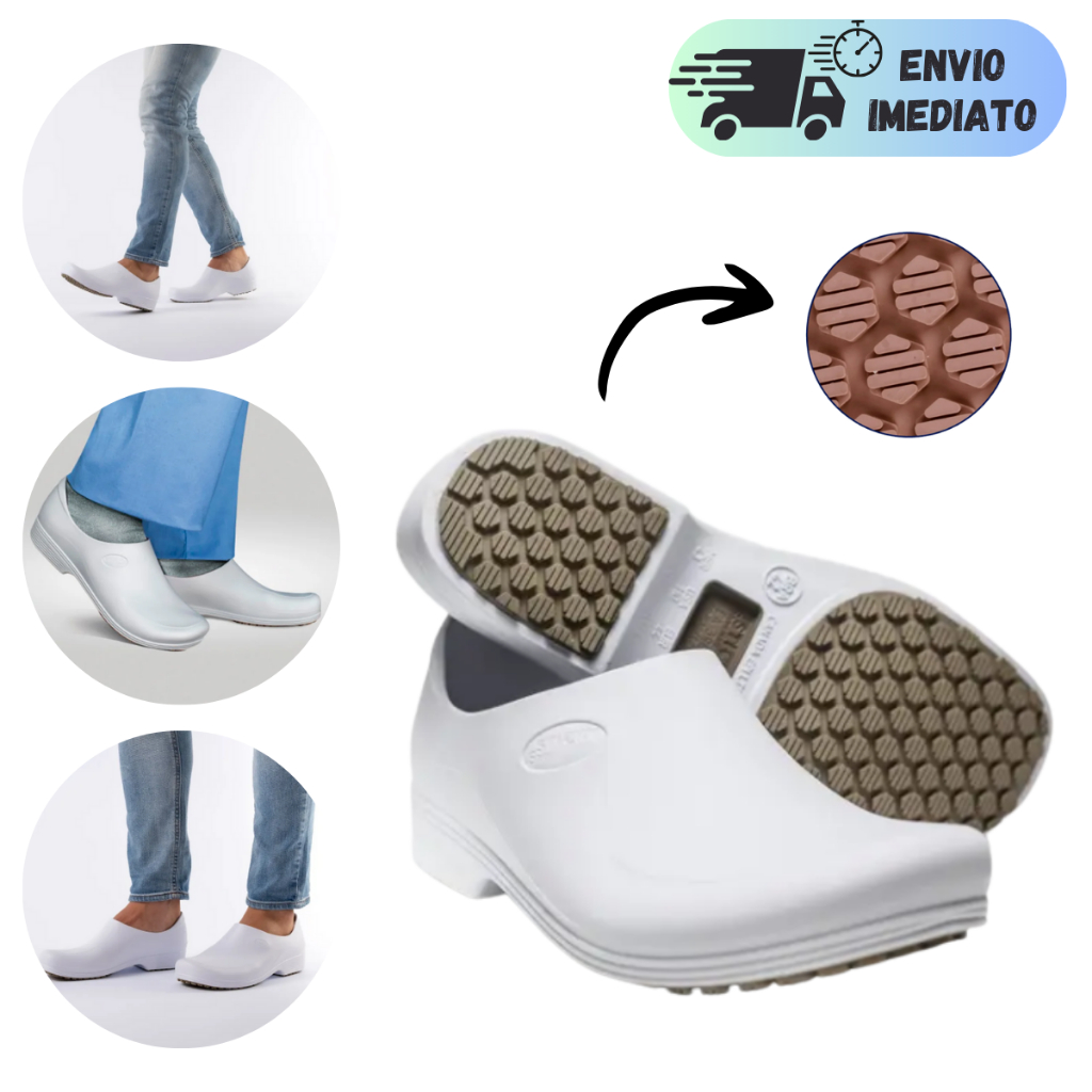 Sapato De Segurança Branco Polímero Impermeável Antiderrapante Solado Sticky Cozinha Hospital