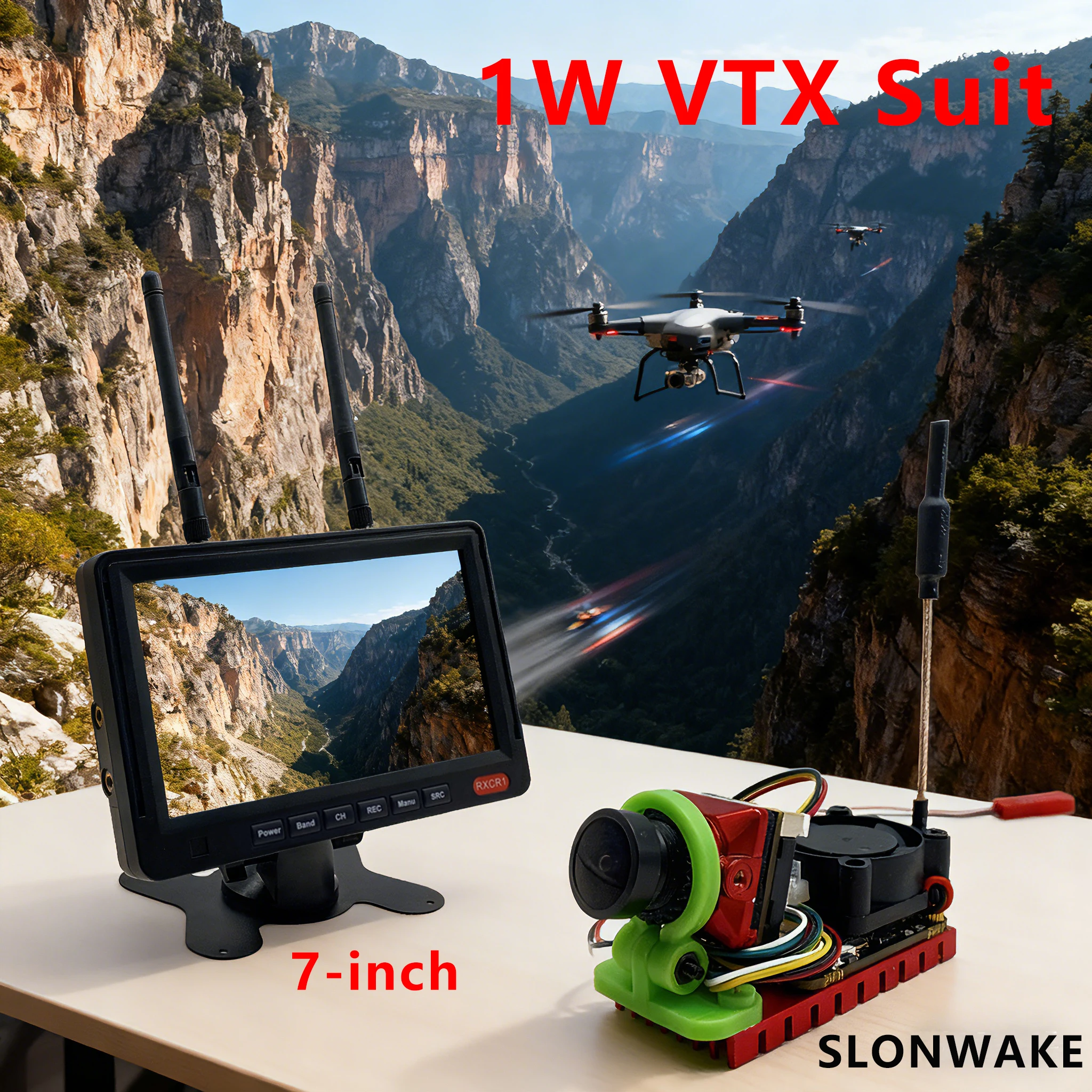 SLONWAKE 5.8G 48CH Adjustable 1000mW VTX camera7