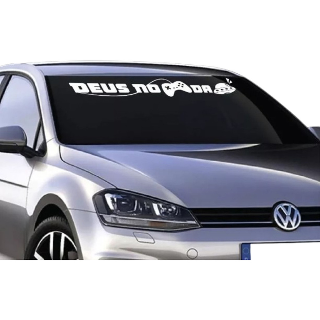 Adesivo Deus No Controle Da Nave Parabrisa Carro 90x13cm