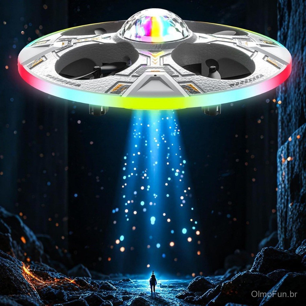 Mini Drone UFO Inteligente Brinquedo RC para Crianças Quadcopter UFO de Alta Definição com Luz LED Colorida