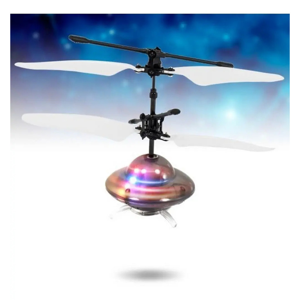 Mini Drone Com Controle Remoto 2 Funções Com Luz Ufo Flying Preto
