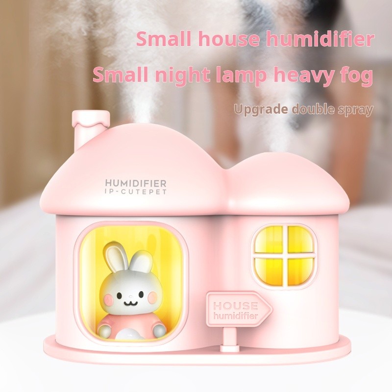 Umidificador para animais de estimação para casa pequena Spray duplo Smart Timing Night Light Grande capacidade Bateria