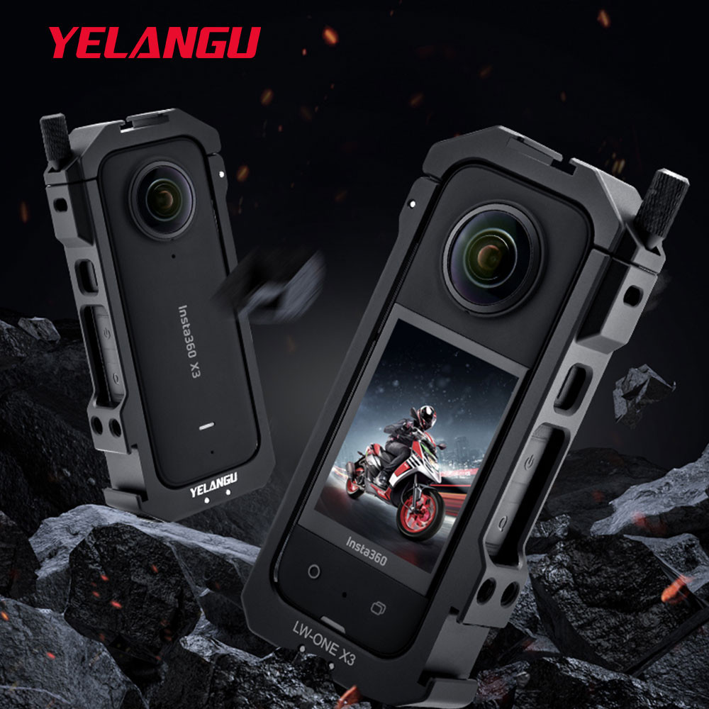YELANGU Capa Protetora De Metal Para Insta360 X3 , Equipamento De Estrutura Com Montagem De Sapata Fria Insta 360 Acessó