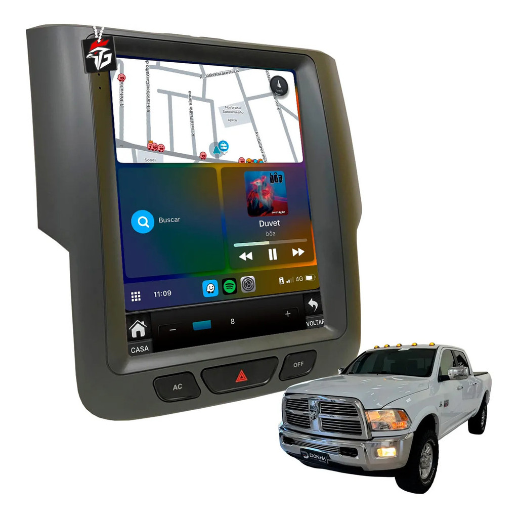 Multimídia Octacore Tesla Genko 6+64gb Play Dodge Ram 14-18