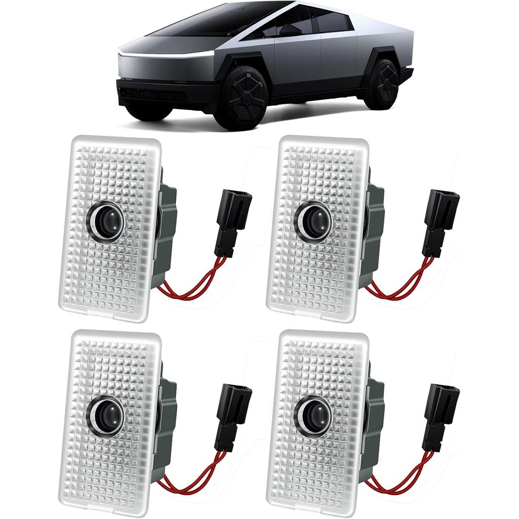 Luzes LED de Projeção de Logotipo Personalizado, Kit de Projeção de Boas-Vindas Plug-and-Play para Tesla Cybertruck 2023