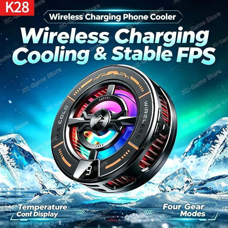 K28 Magnetic Semiconductor Phone Cooler with Wireless Fast Charger Cooling Radiator Gaming Accessorie for IPhone MagSafe Android