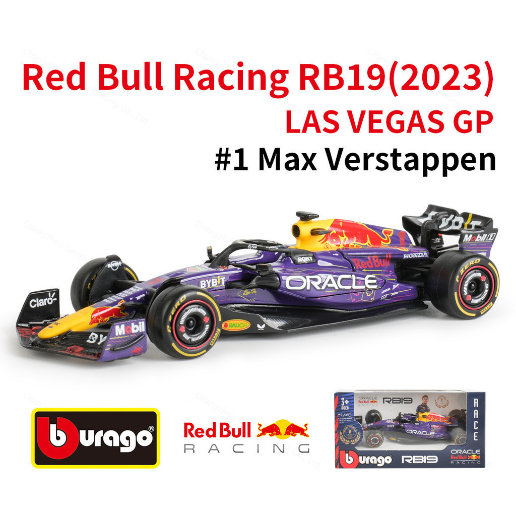 Bburago 1 : 43 2023 Lasvegas RB19 # 1 11 Red Bull F1 Racing Formula Car Simulação Modelo De Liga Fundida