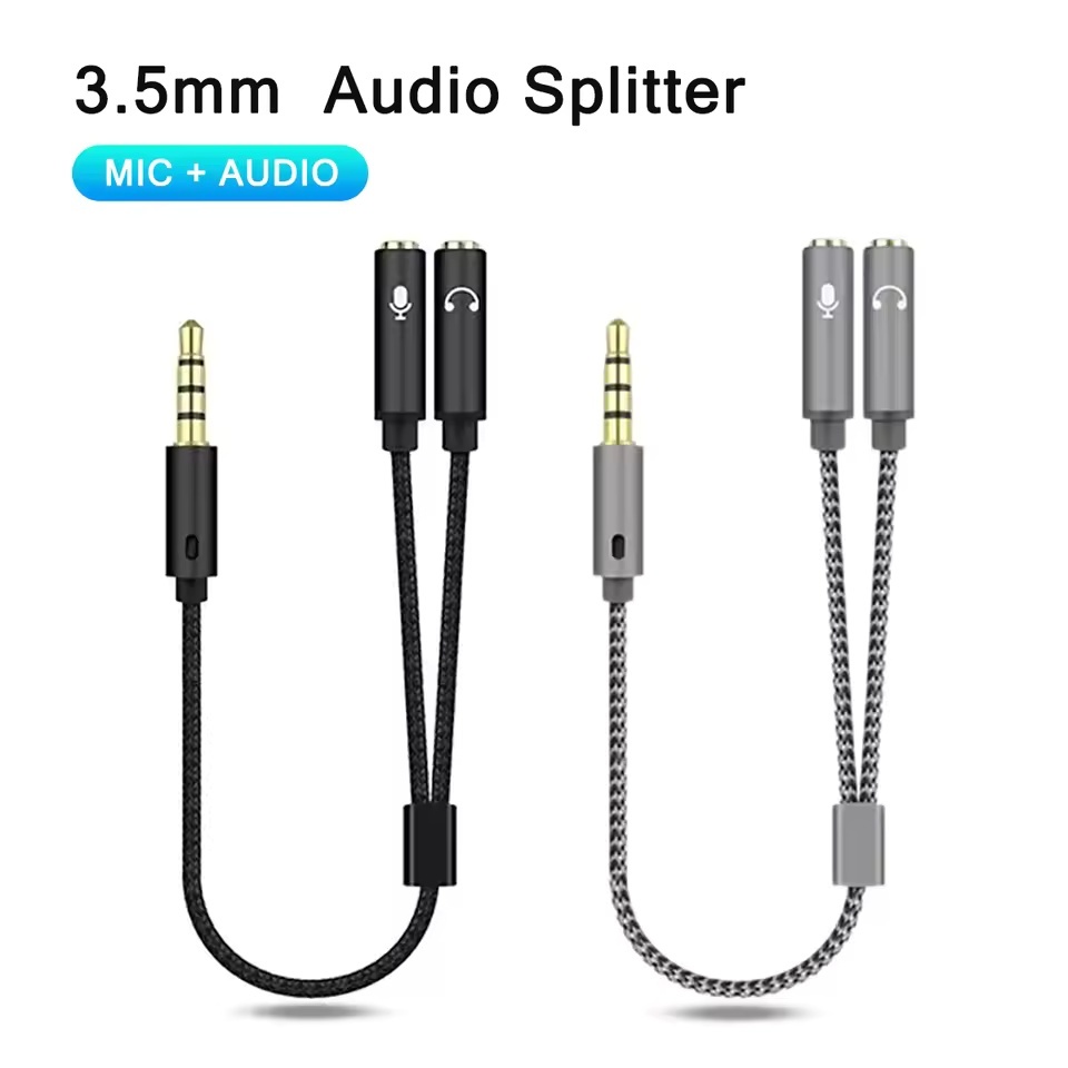 Divisor De Fone De Ouvido 3.5mm Áudio + Microfone Estéreo 3.5mm 4 Polos Jack Y Cabo , Para PS4 Jogos De PC , Xbox One