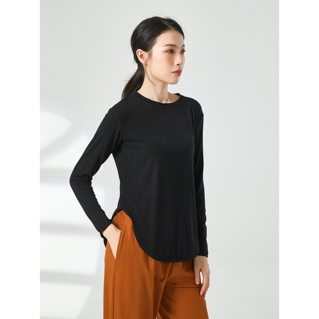 Pescoço redondo moderno roupas de prática de dança mais magro olhar primavera outono inverno de manga curta Yoga dança l
