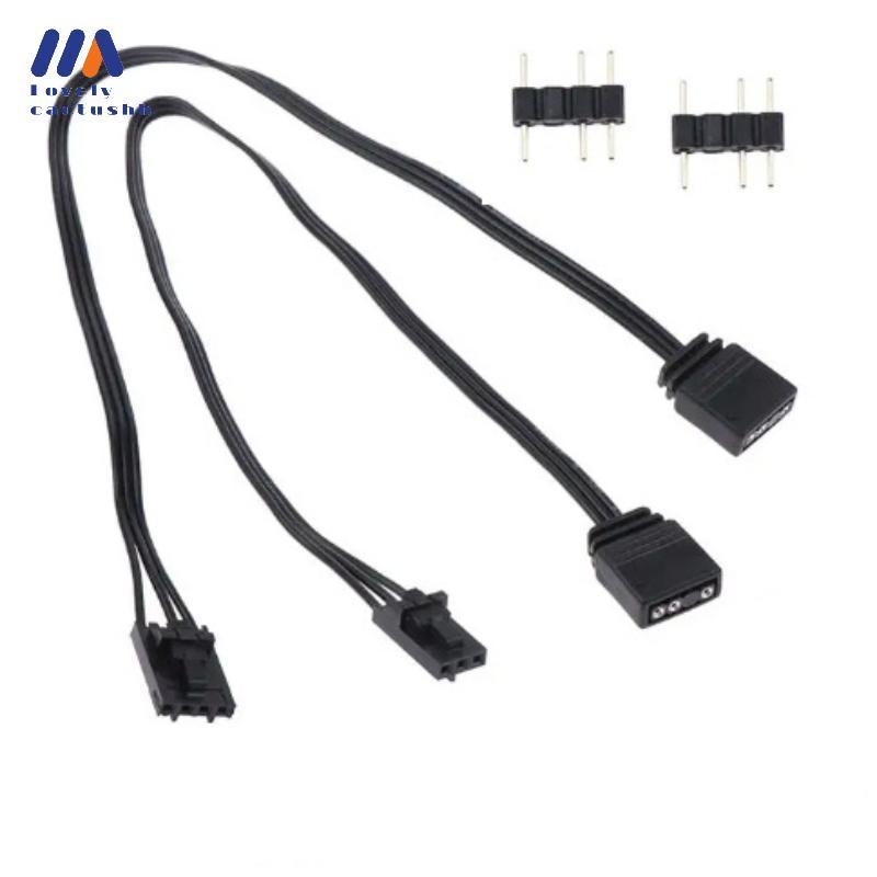 lovelycactushb RGEEK RGB Fan Hub Adaptador Cabo 12V A 5V 3PIN 4PIN ARGB Macho Para Desktop Gaming PC Conexão Agradável