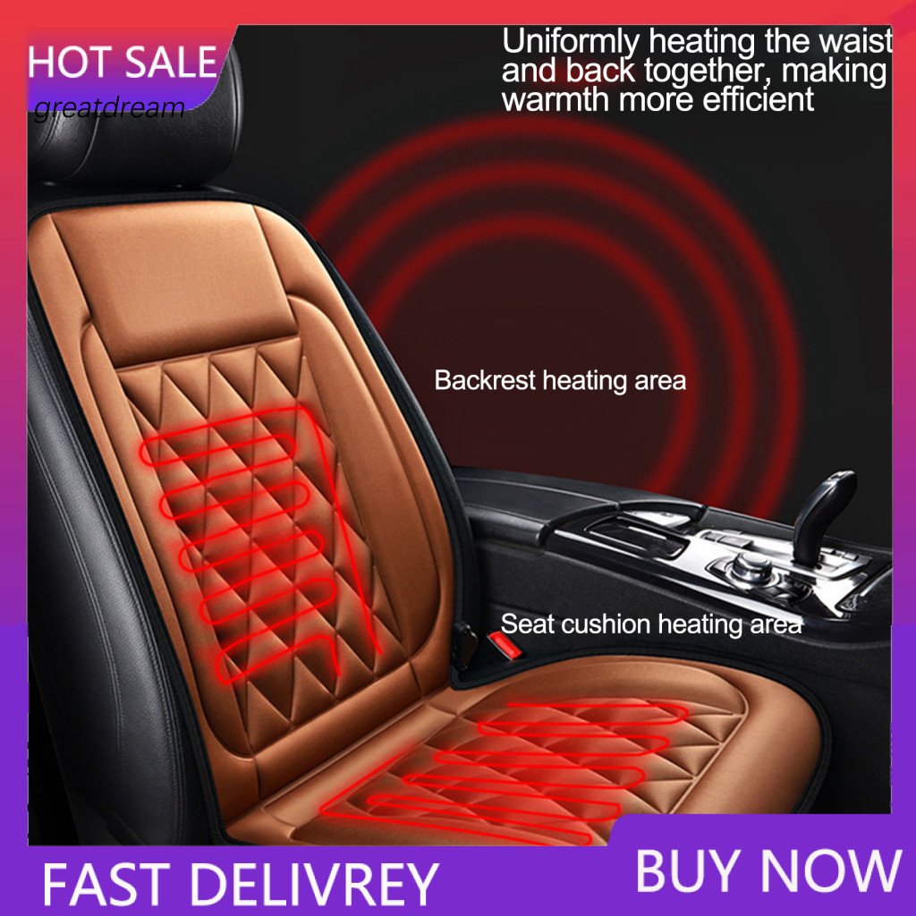Vehicle Seat Cushion Car Heating Pad 12v with 2 Temperature Overheat Protection Rhombus Texture Comfortable Auto for Car