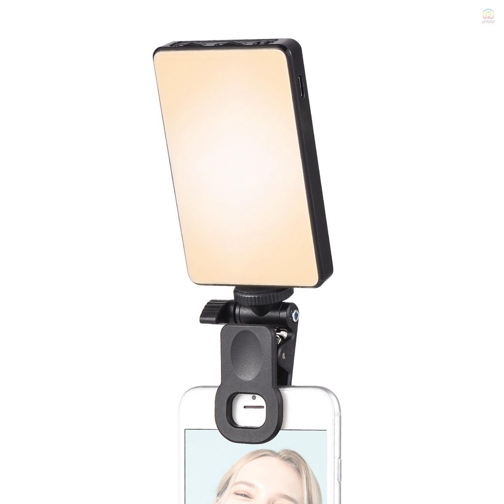 Luz De Vídeo De Bolso Com Clipe LED Para Computador Tablet Telefone Celular Videoconferência 2500K-9000K Bateria Embutida Dimerizável Reunião on-Line Transmissão Ao Vivo Selfie