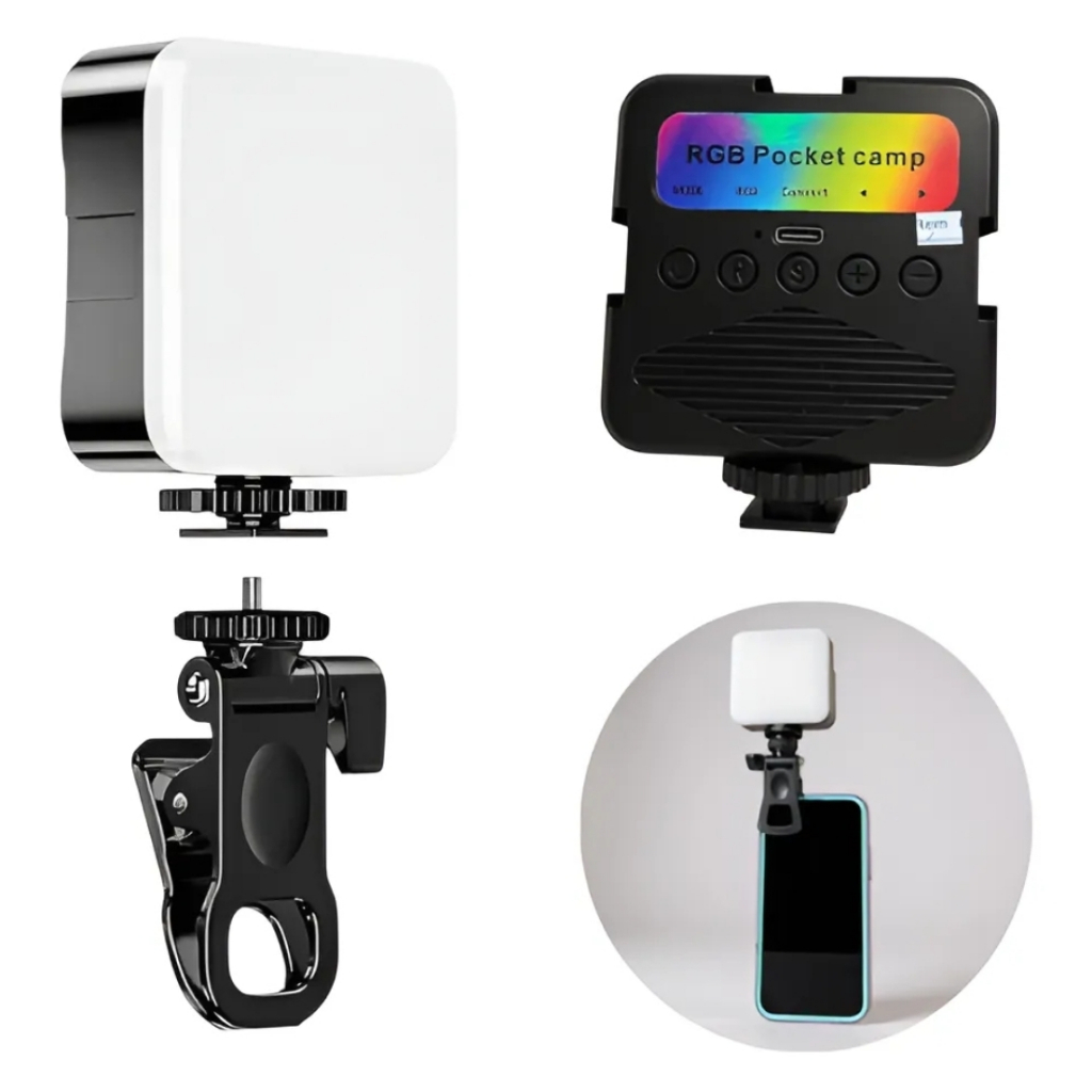 Mini Iluminador Led Portátil Ay-83 Luz De Preenchimento Rgb