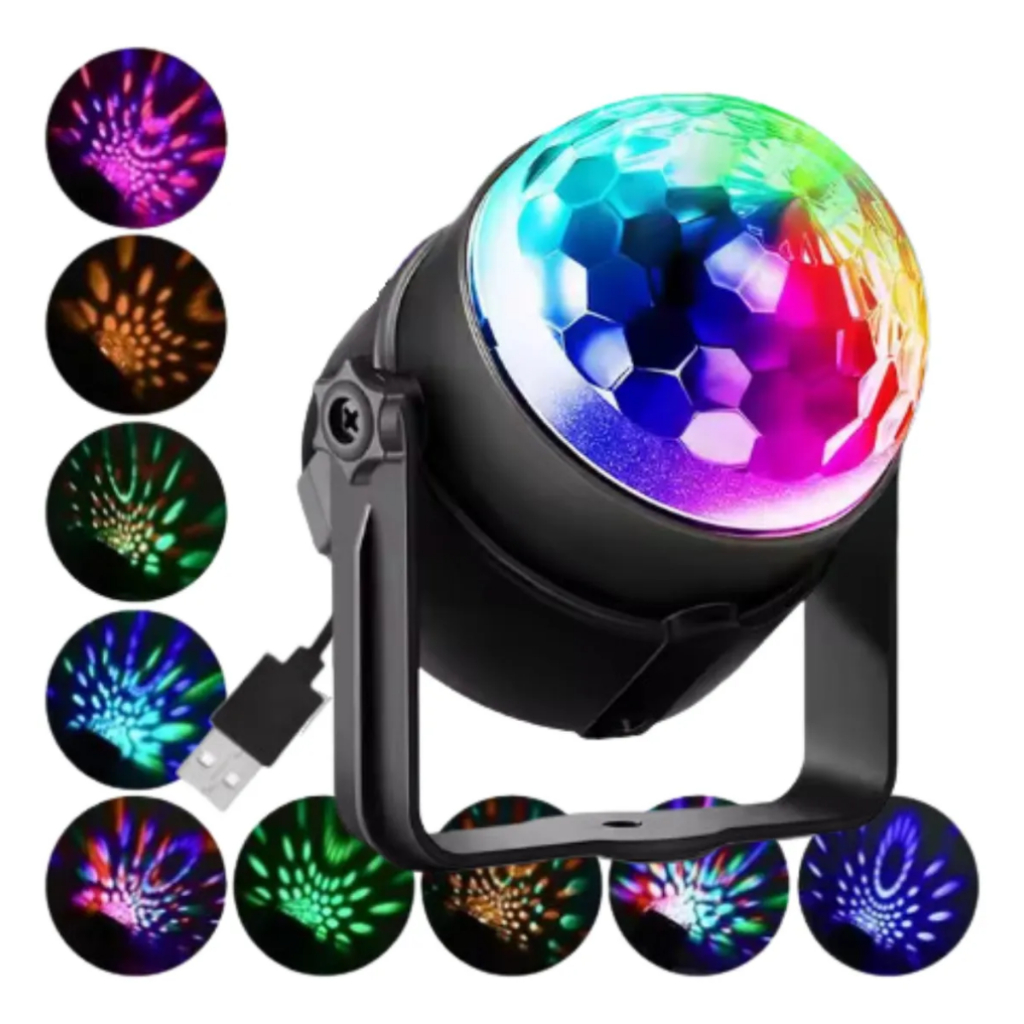 Mini Globo Bola Magica Jogo De Luz LED RGB Iluminação Para Festa Alimentação USB 5v LEY2146