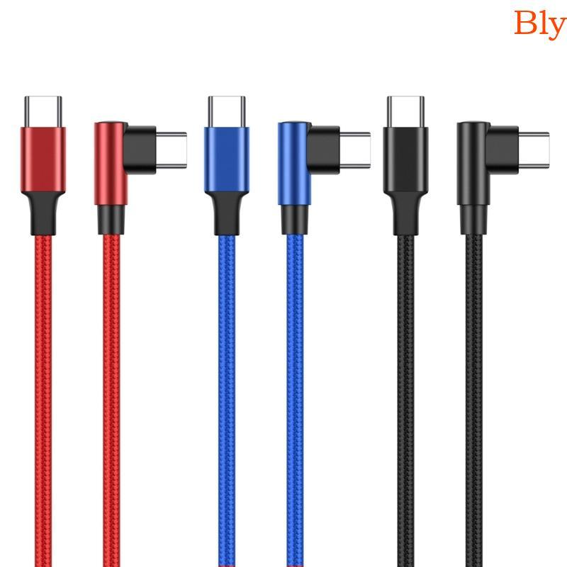 Bly 60W USB C Ângulo Direito Design Nylon Trançado Para Carregamento Rápido Smartphones Tablets Laptops 480Mbps Tra