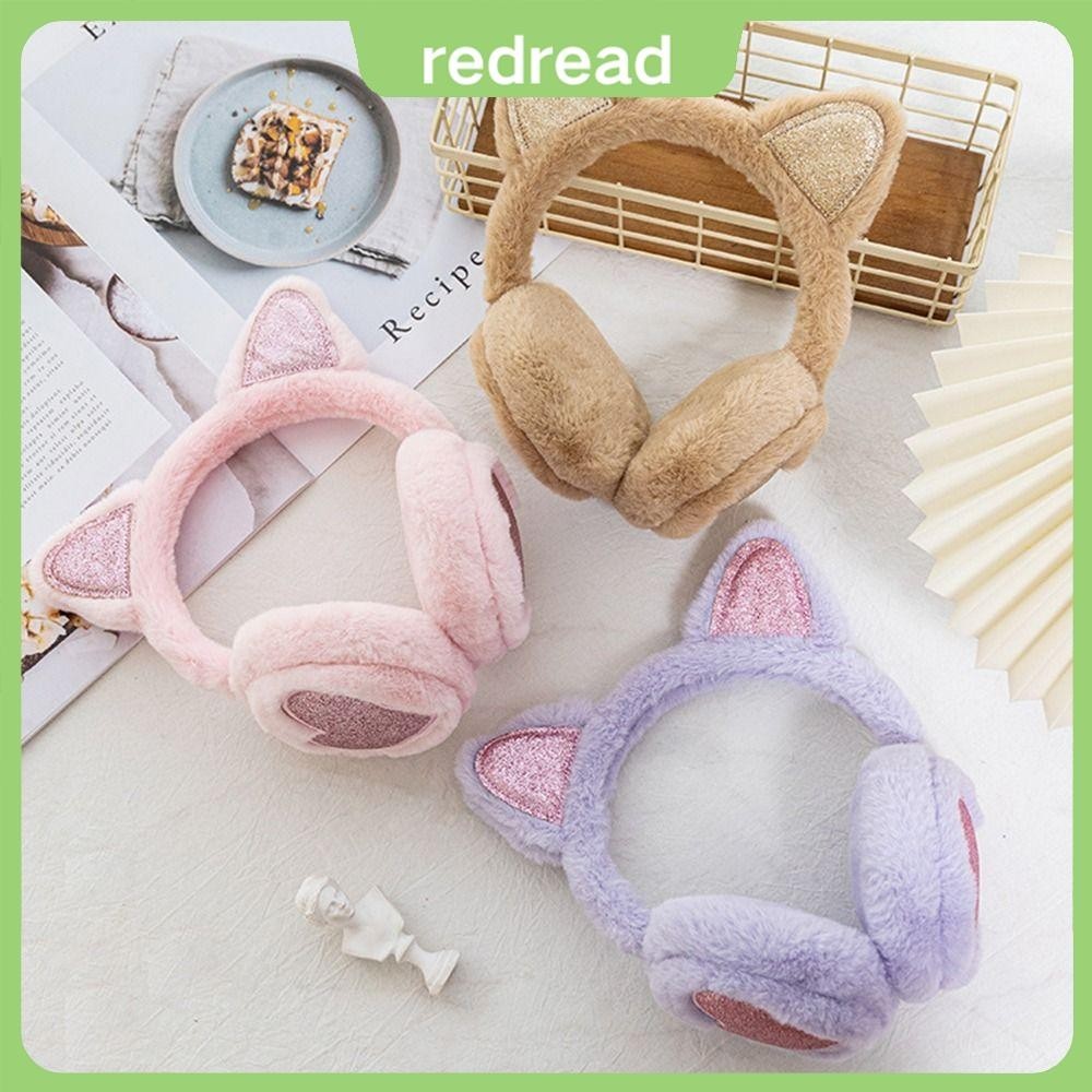REDREAD Outdoor Ear Covers Headband , Protetores De Orelha De Animais Quentes De Inverno Macios E Peludos Dobráveis Com