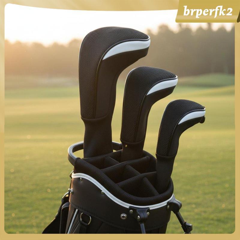 [Brperfk2] 3 Peças Fairway Club Head Cover Blindado Elástico Banda Equipamento Esportivo