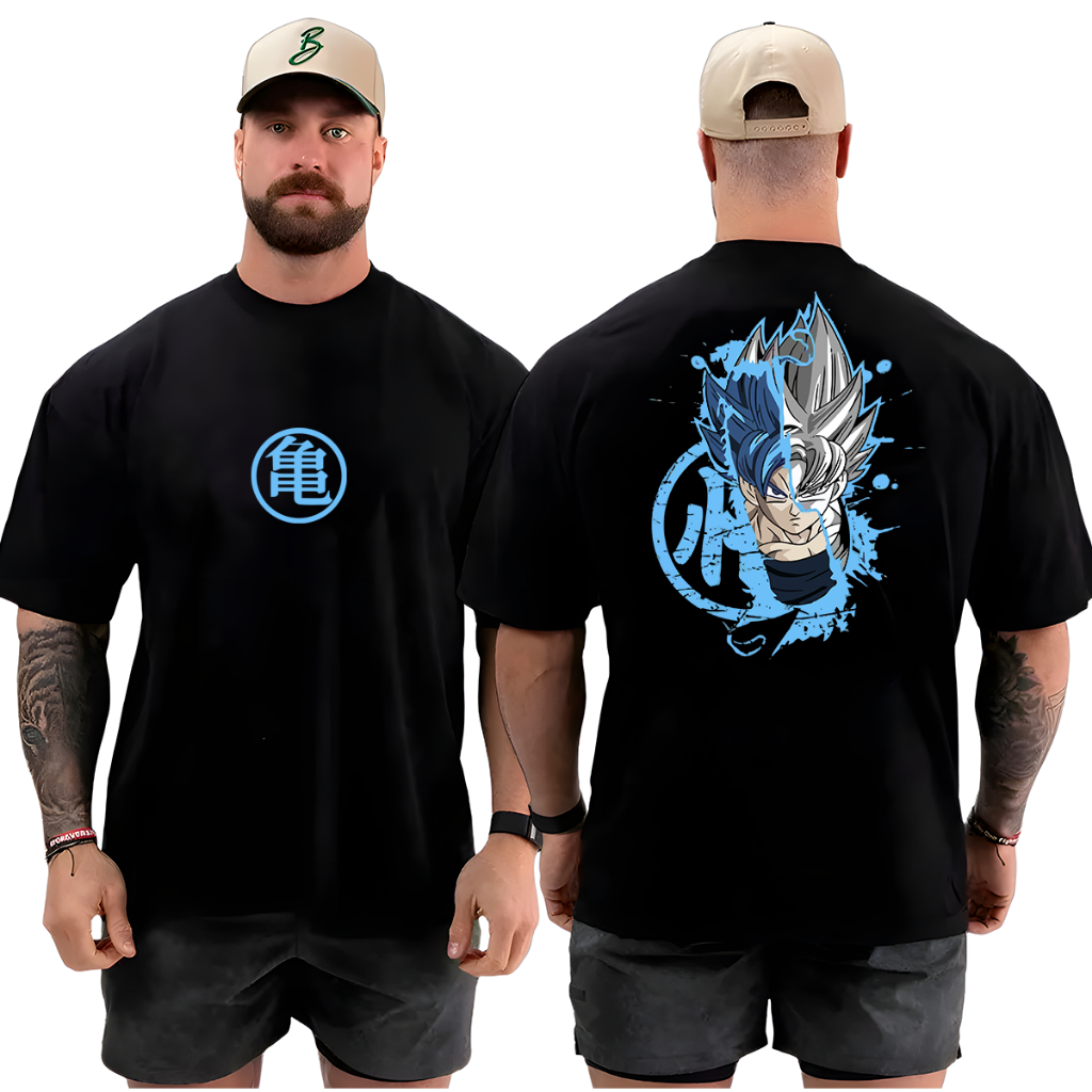 Camiseta Camisa Oversized Para Treino Estampa Goku Top Academia Musculação 100% Algodão